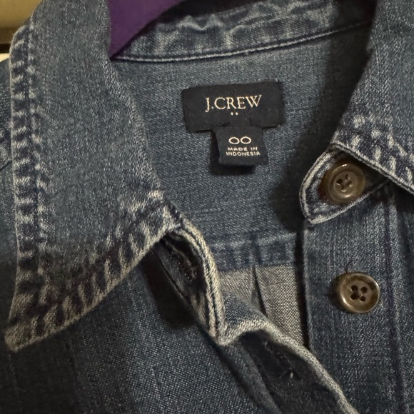 J.Crew Re-Imagined Jean Dress Button Down Long Sleeve Chest & Side Pockets sz 00 - Picture 3 of 8